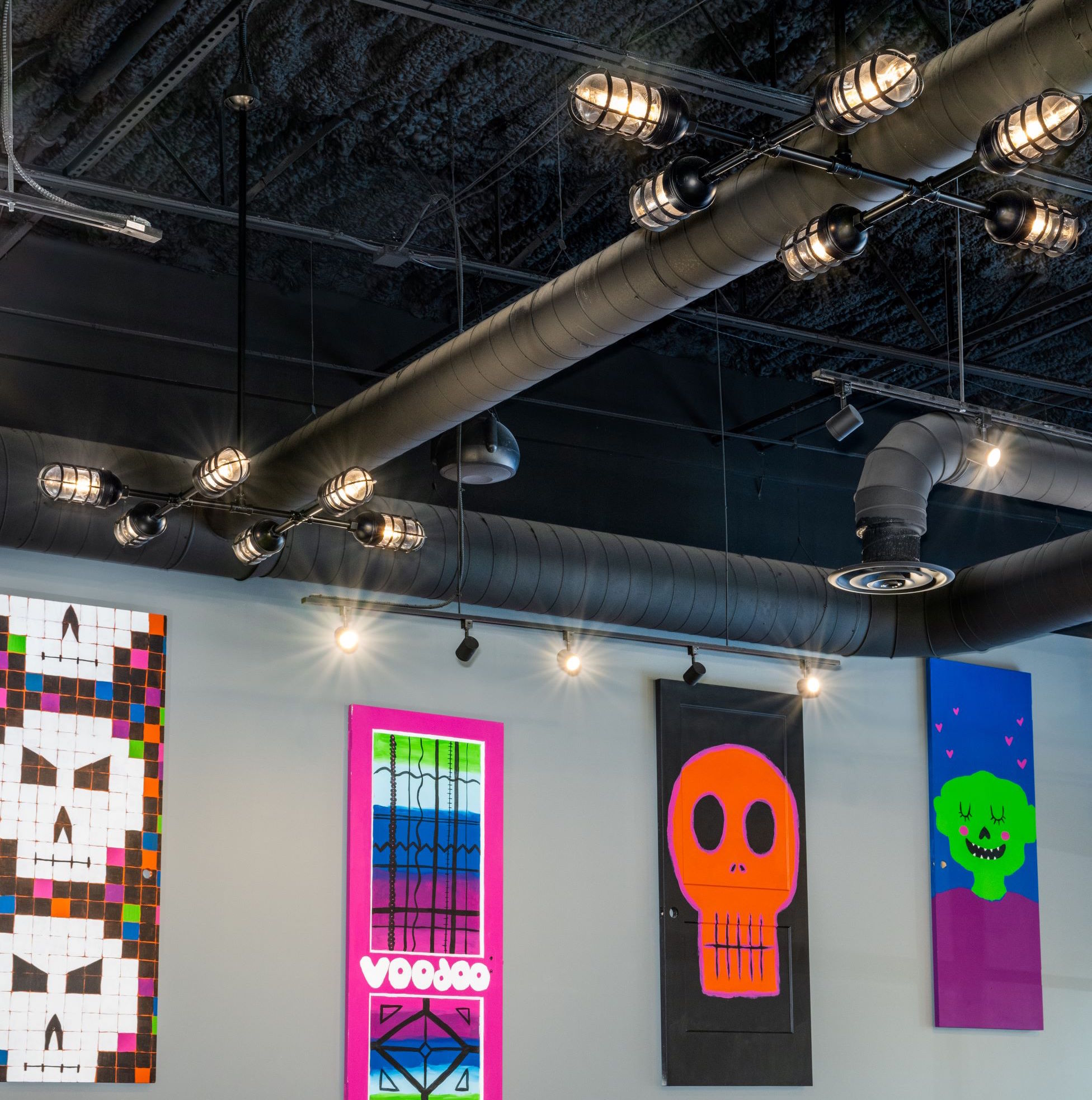 Factory Overhead 6-Light Chandelier